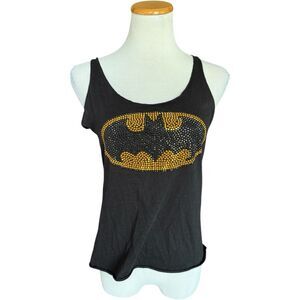 Womens Batman DC Comics Bejeweled Bling Burnout Tank Top - Sz L